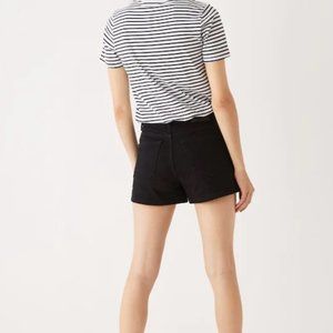 Frank & Oak 26 Black Denim Stevie Shorts High Rise